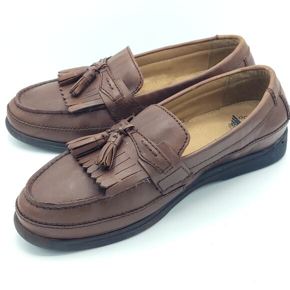 Dockers Brown Leather Kiltie Tassel Moc Toe Casual Loafer men\'s size 10w wide main image 5